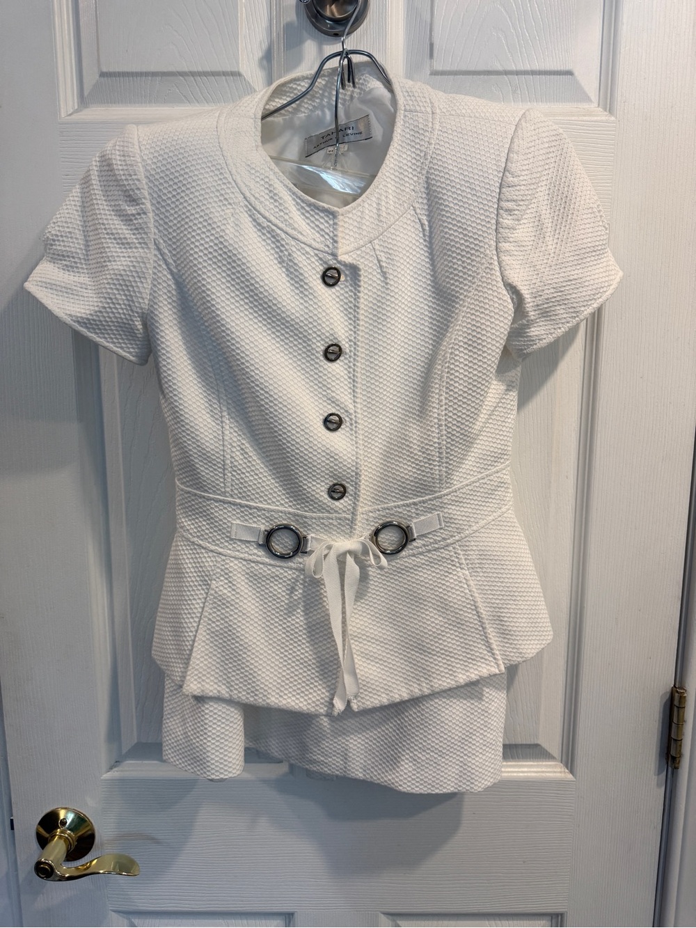 Tahari White Satin-Look Lined Dress or Jacket